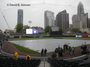 Former Members of the Charlotte Orioles Gather in Rain For Pregame Ceremony