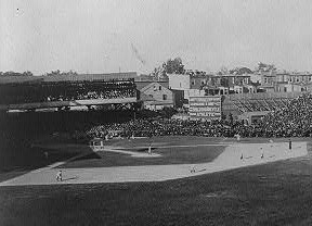 Union Park Grandstand (detail from The Winning Team, Library of Congress Prints and Photographs Division)